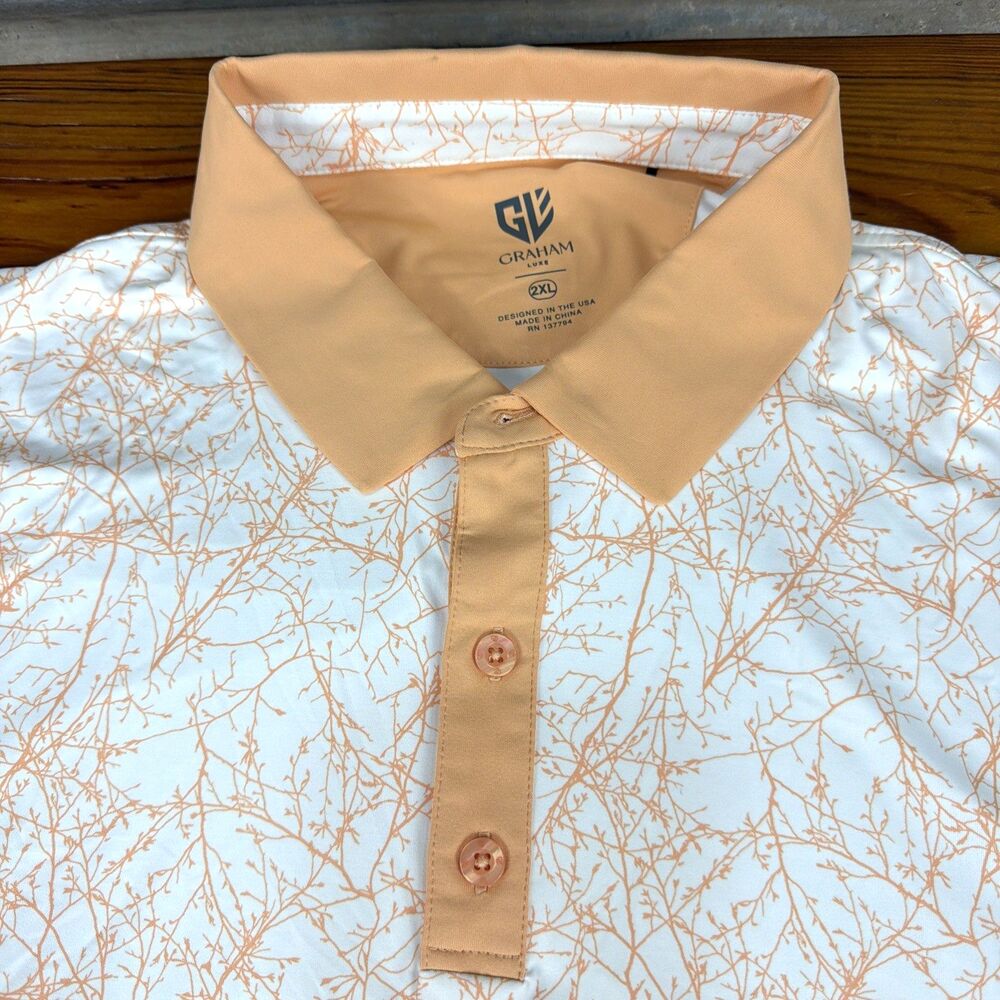 Graham Luxe Golf Polo Mens XXL White Performance Stretch Lightweight